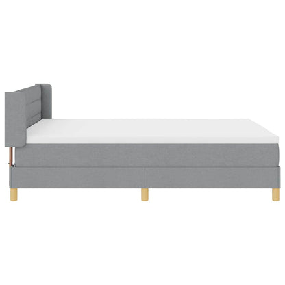 Boxspringbett mit Matratze Hellgrau 190 x 140 cm Stoff