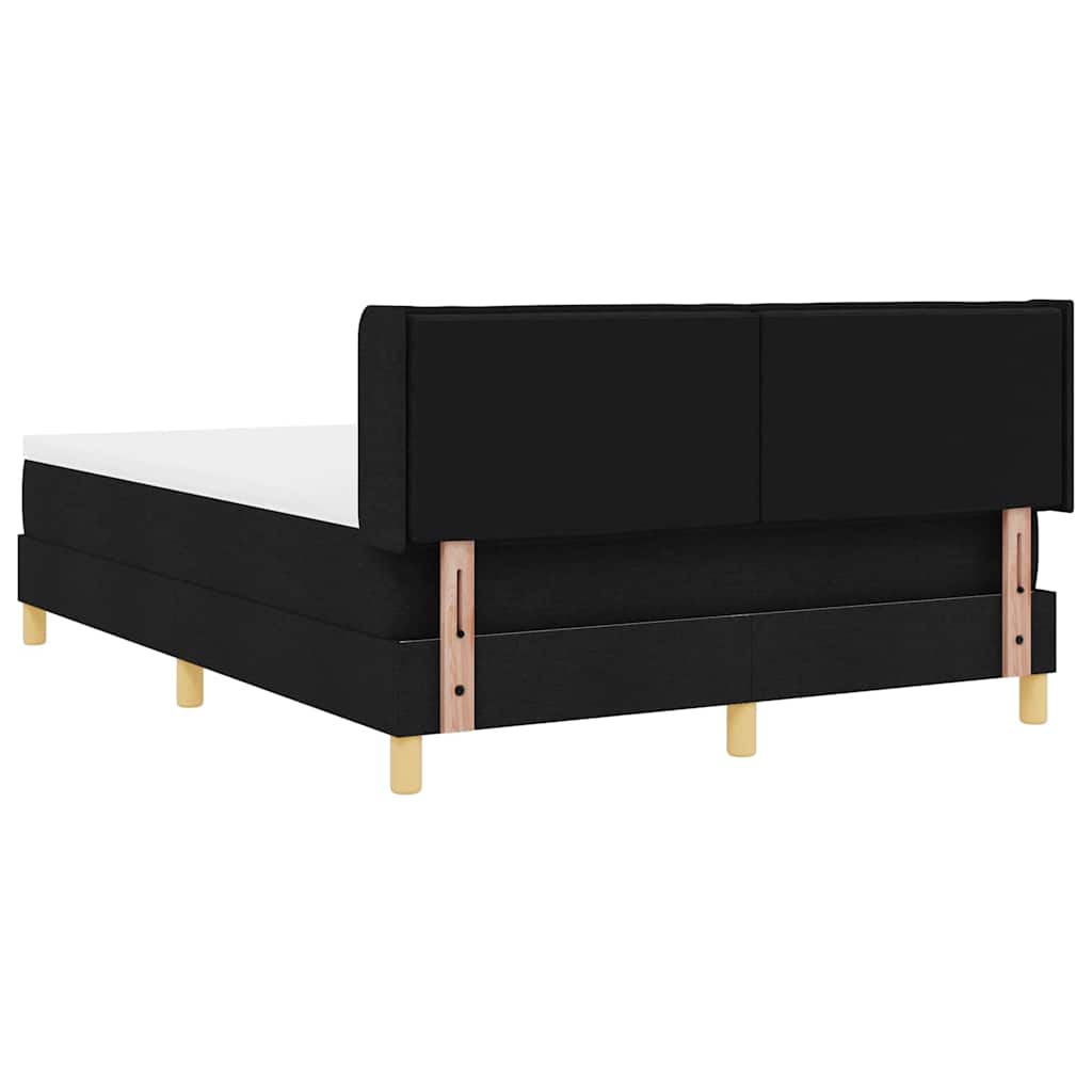 vidaXL Boxspringbett mit Matratze Schwarz 190 x 140 cm Polyester