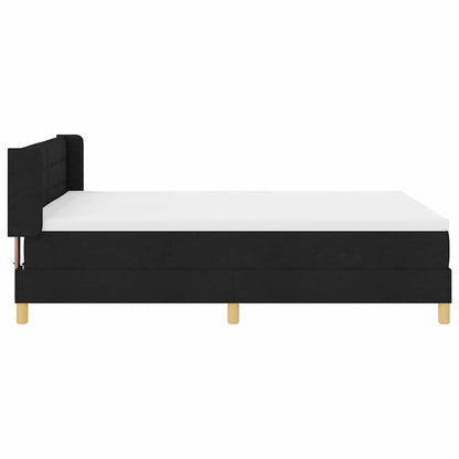 vidaXL Boxspringbett mit Matratze Schwarz 190 x 140 cm Polyester