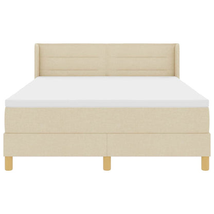 Boxspringbett mit Matratze Creme 190 x 140 cm Stoff