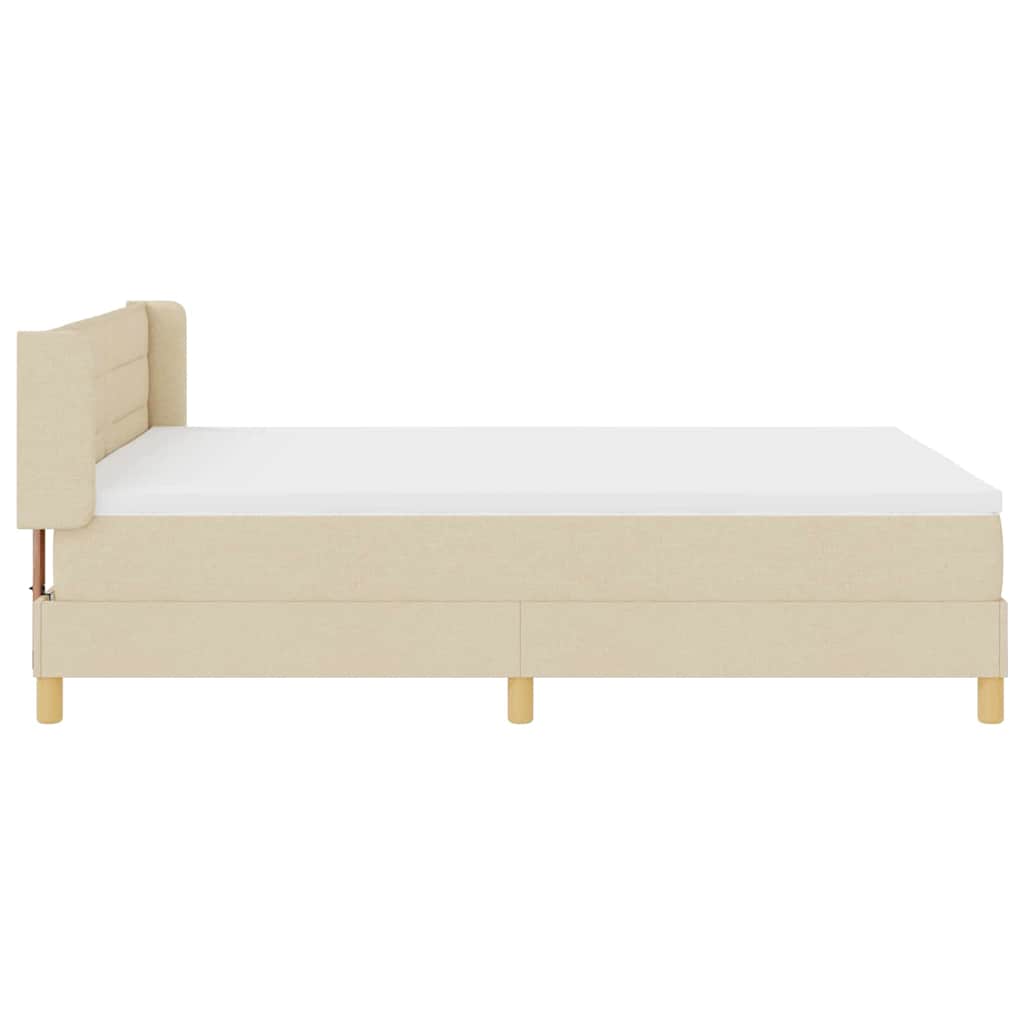 Boxspringbett mit Matratze Creme 200 x 160 cm Polyester