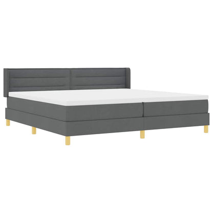 Boxspringbett mit Matratze Dunkelgrau 200 x 200 cm Polyester