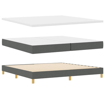 Boxspringbett mit Matratze Dunkelgrau 200 x 200 cm Polyester