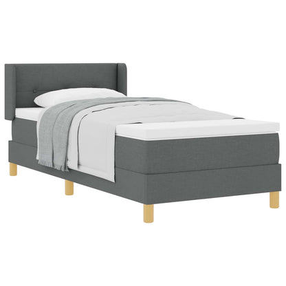 Boxspringbett mit Matratze Dunkelgrau 190 x 90 cm Stoff