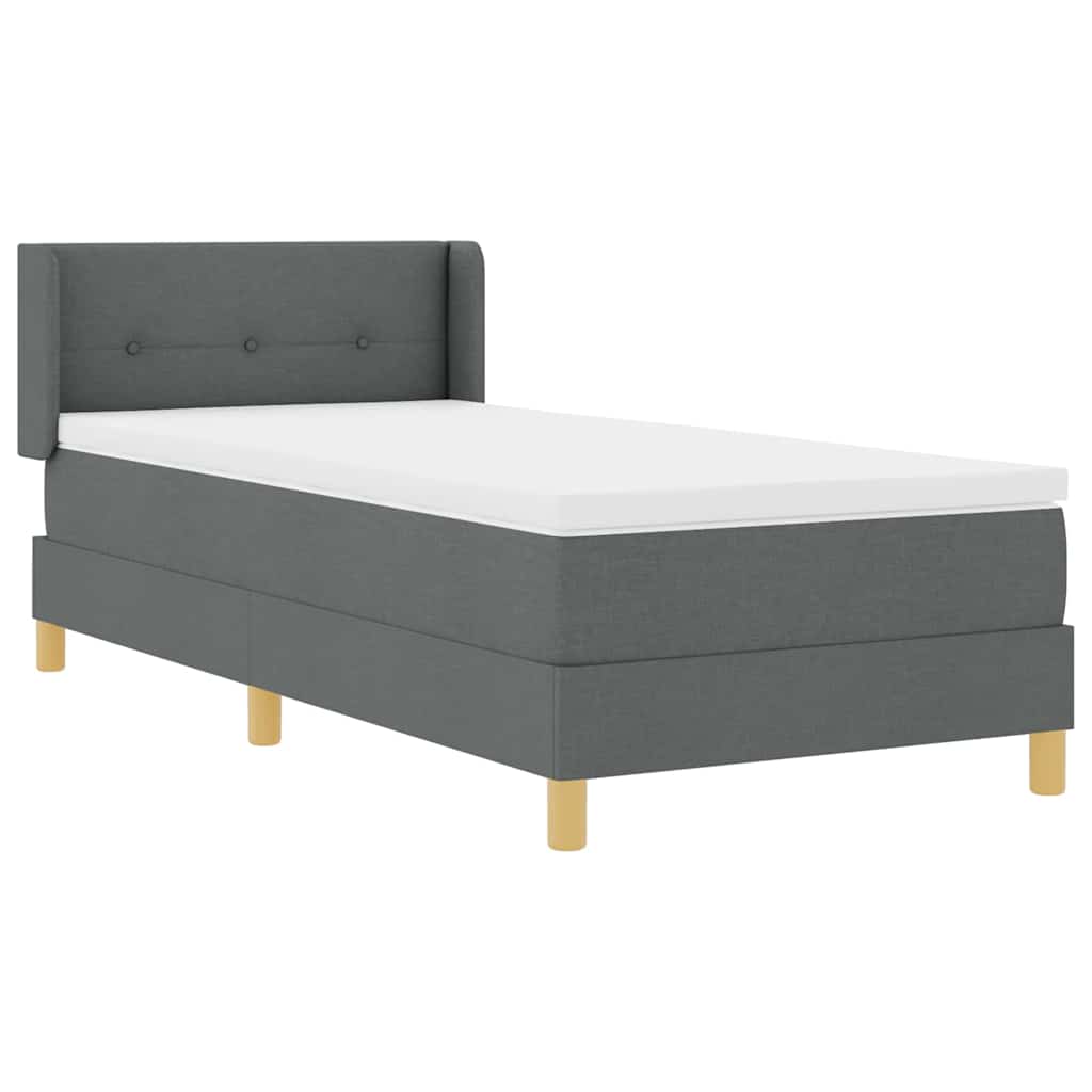 Boxspringbett mit Matratze Dunkelgrau 190 x 90 cm Stoff