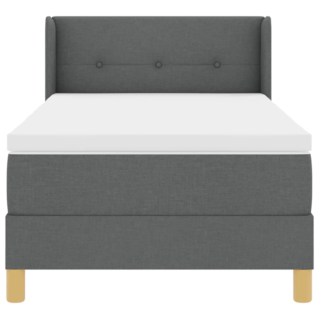 Boxspringbett mit Matratze Dunkelgrau 190 x 90 cm Stoff
