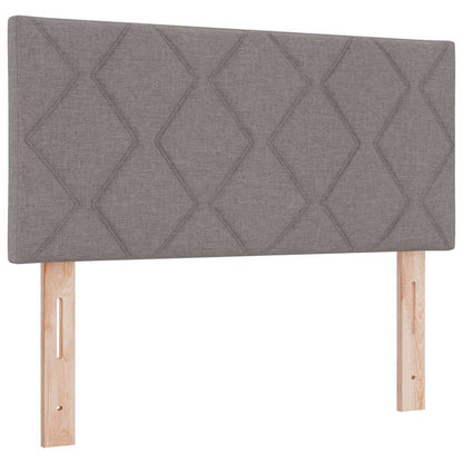 vidaXL Boxspringbett mit Matratze mit Kopfteil Taupe 90 x 190 cm Stoff