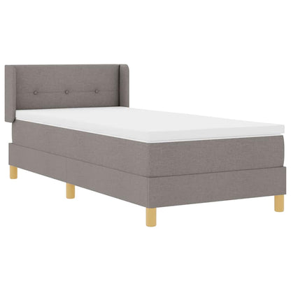 vidaXL Boxspringbett mit Matratze mit Kopfteil Taupe 90 x 190 cm Stoff