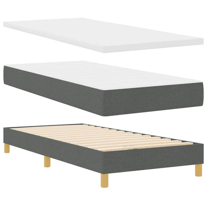 Boxspringbett mit Matratze Dunkelgrau 200 x 90 cm Stoff