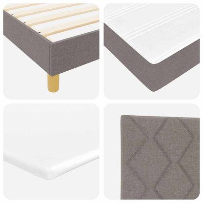 vidaXL Boxspringbett mit Matratze mit Kopfteil Taupe 90 x 200 cm Stoff