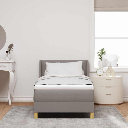 vidaXL Boxspringbett mit Matratze mit Kopfteil Taupe 90 x 200 cm Stoff