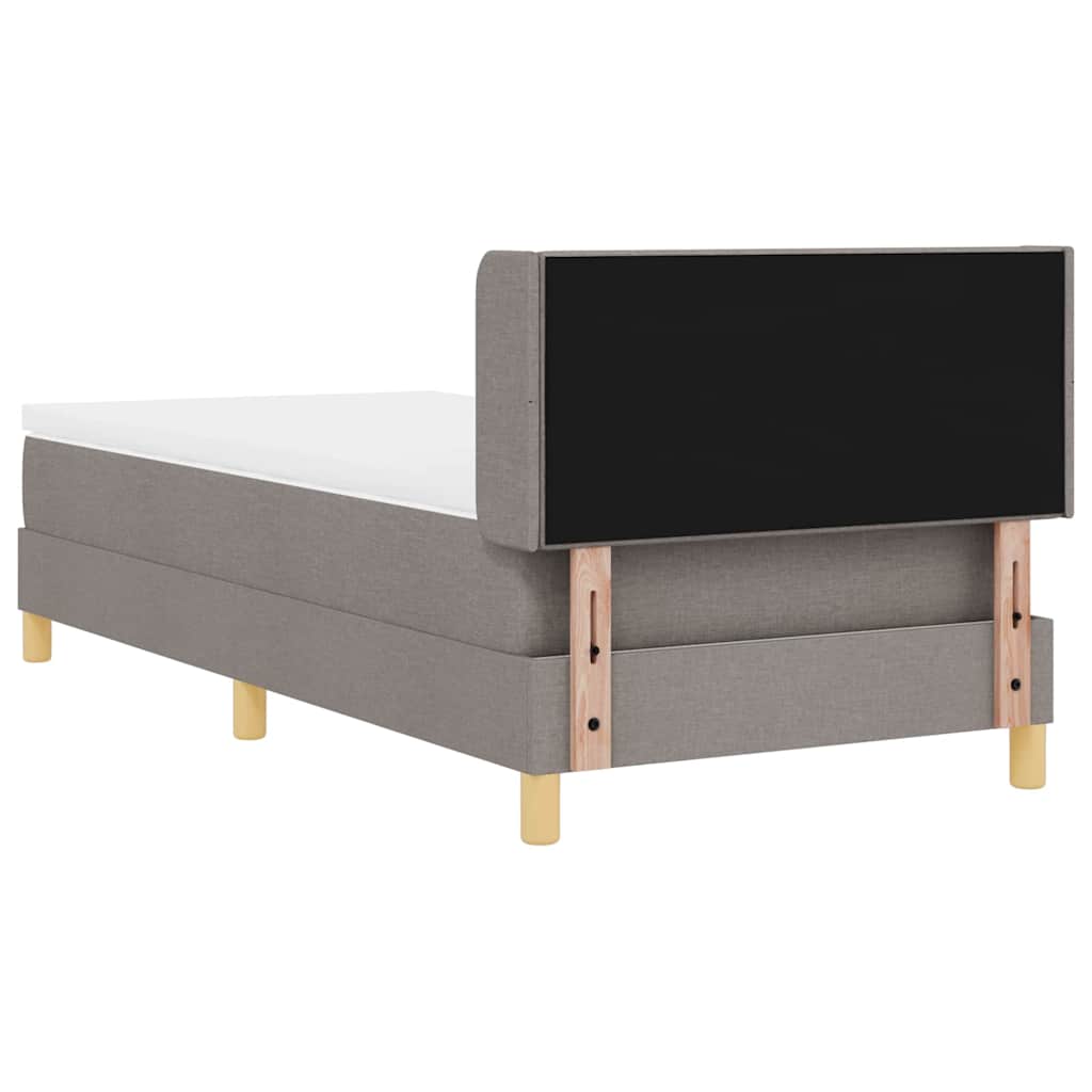 vidaXL Boxspringbett mit Matratze mit Kopfteil Taupe 90 x 200 cm Stoff