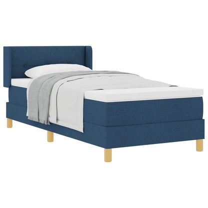 Boxspringbett mit Matratze mit Kopfteil Blau 200 x 100 cm Stoff