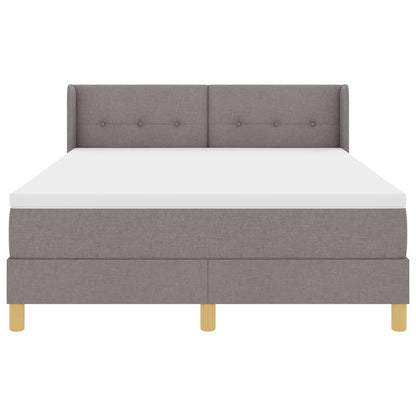 Boxspringbett mit Matratze Taupe 190 x 140 cm Polyester