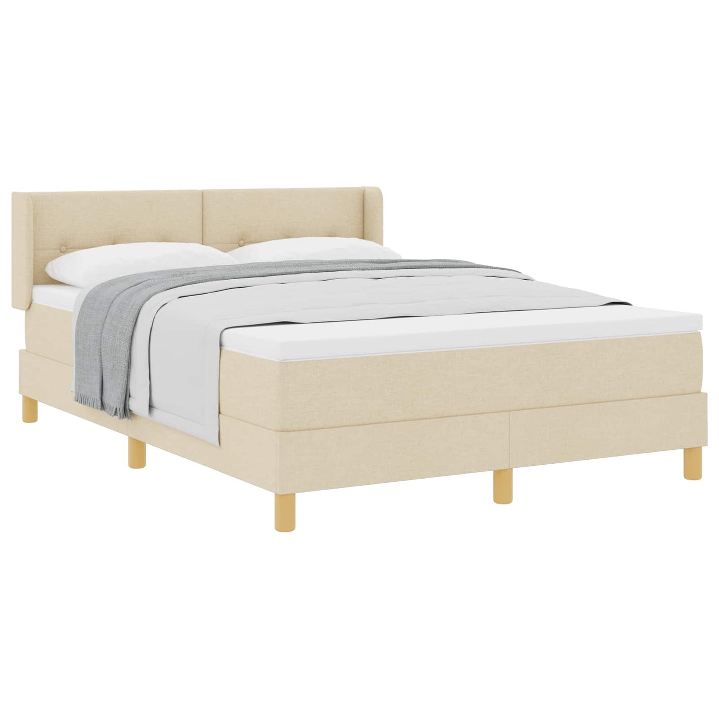 Boxspringbett mit Matratze Creme 140 x 200 cm Stoff