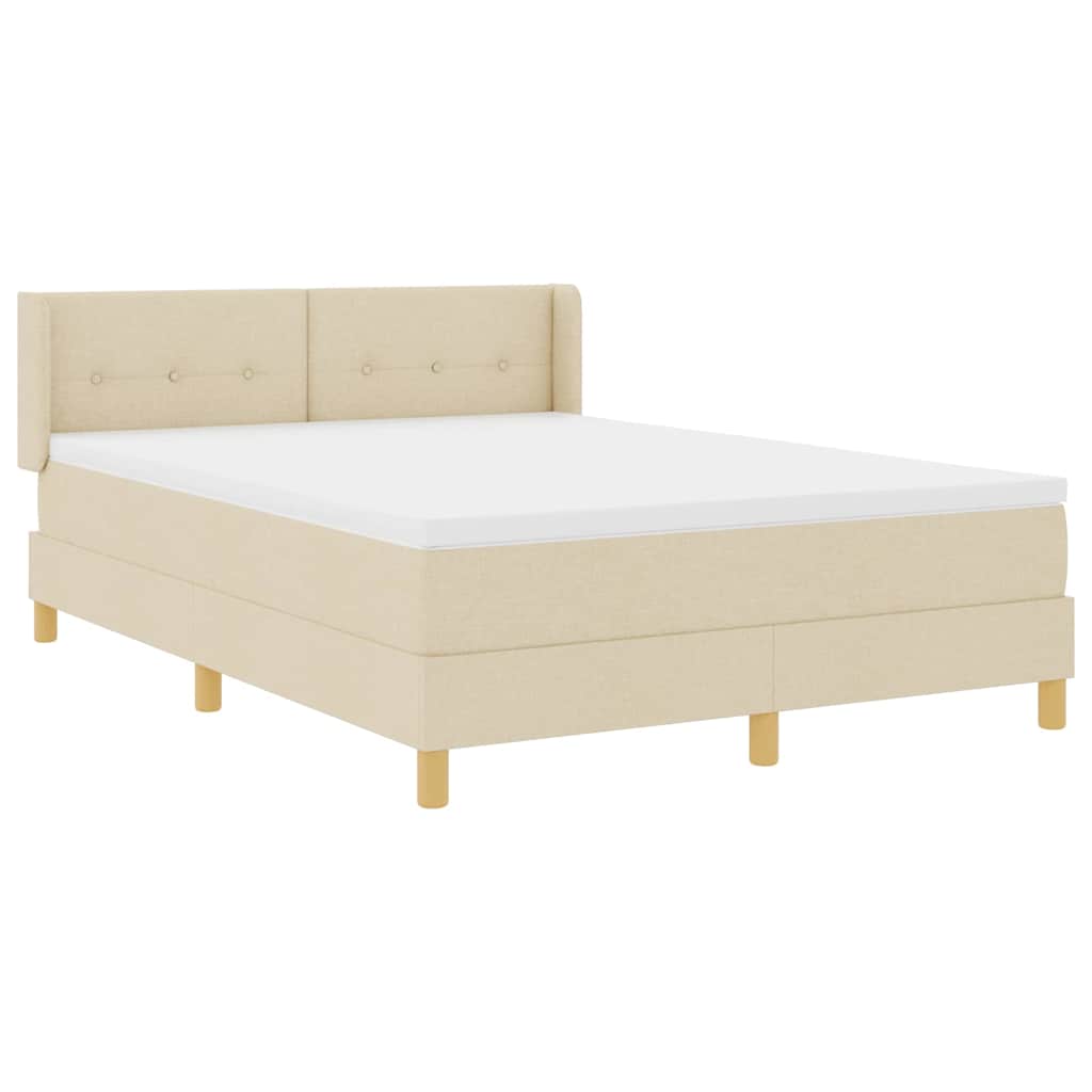 Boxspringbett mit Matratze Creme 140 x 200 cm Stoff
