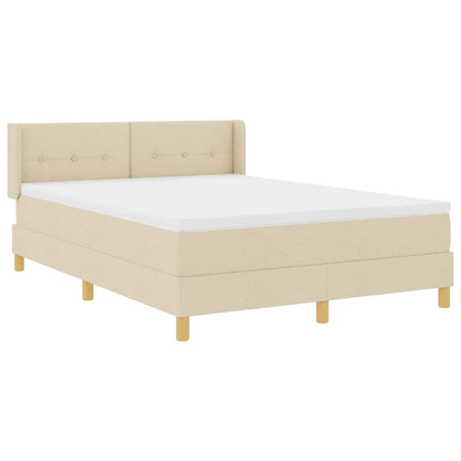 Boxspringbett mit Matratze Creme 140 x 200 cm Stoff