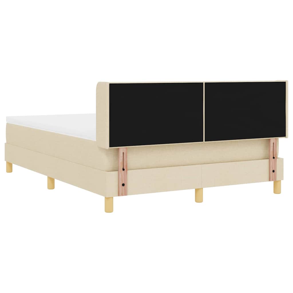 Boxspringbett mit Matratze Creme 140 x 200 cm Stoff
