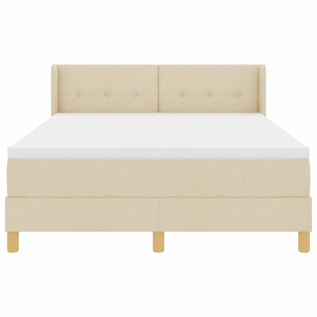 Boxspringbett mit Matratze Creme 140 x 200 cm Stoff