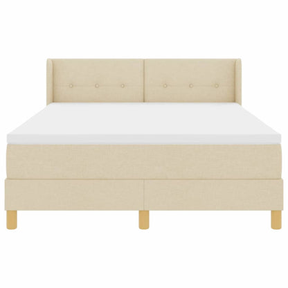 Boxspringbett mit Matratze Creme 140 x 200 cm Stoff