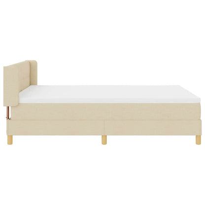 Boxspringbett mit Matratze Creme 140 x 200 cm Stoff