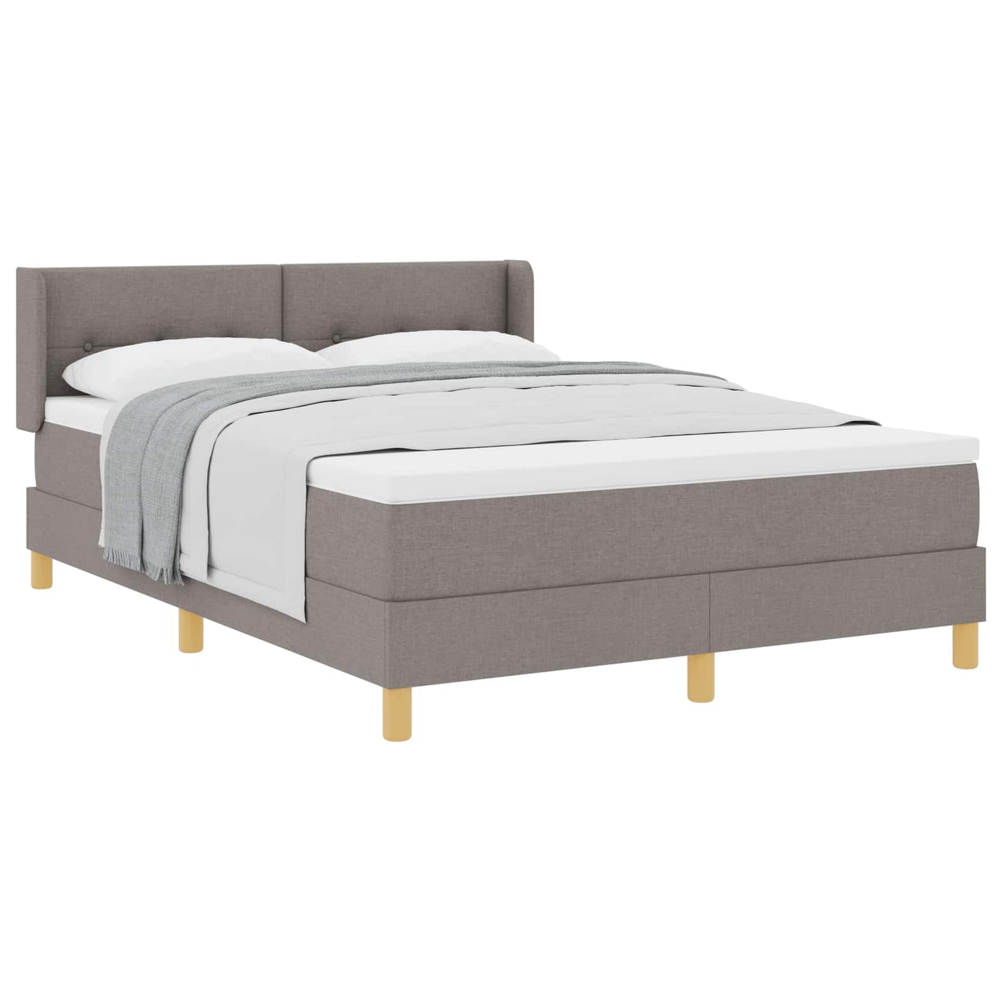 Boxspringbett mit Matratze Taupe 160 x 200 cm Stoff