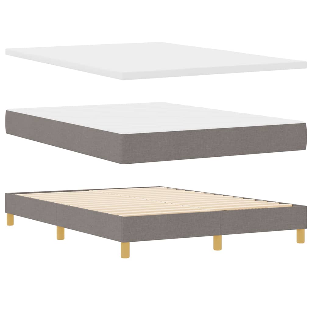 Boxspringbett mit Matratze Taupe 160 x 200 cm Stoff