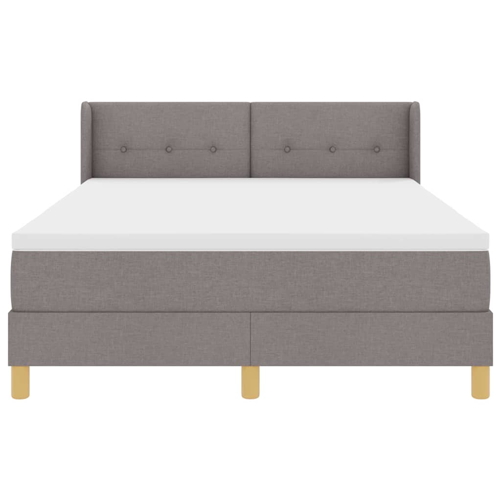 Boxspringbett mit Matratze Taupe 160 x 200 cm Stoff