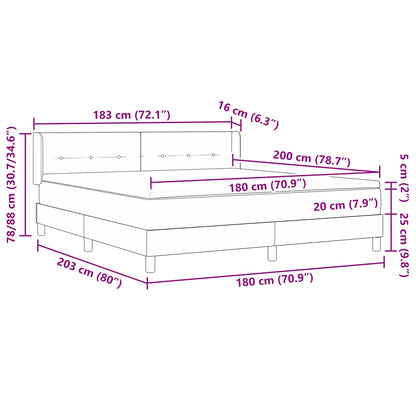 Boxspringbett mit Matratze Dunkelbraun 200 x 180 cm Stoff