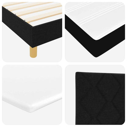 vidaXL Boxspringbett mit Matratze Schwarz 200 x 200 cm Polyester