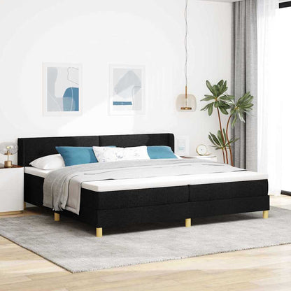 vidaXL Boxspringbett mit Matratze Schwarz 200 x 200 cm Polyester