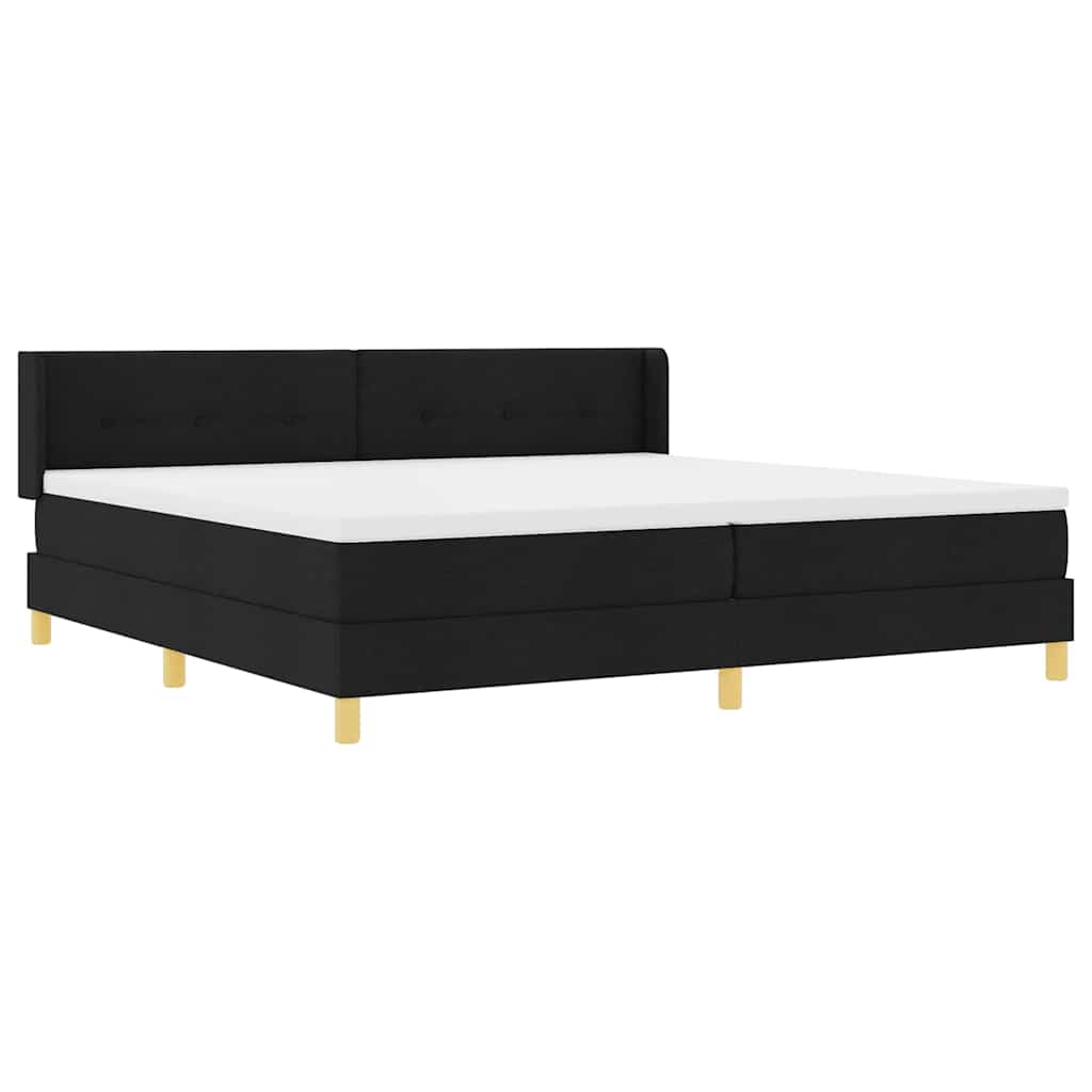 vidaXL Boxspringbett mit Matratze Schwarz 200 x 200 cm Polyester