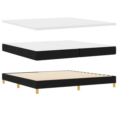 vidaXL Boxspringbett mit Matratze Schwarz 200 x 200 cm Polyester