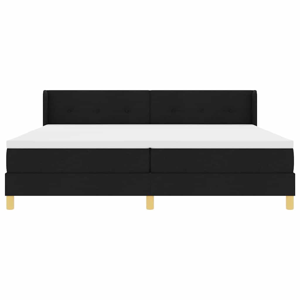 vidaXL Boxspringbett mit Matratze Schwarz 200 x 200 cm Polyester