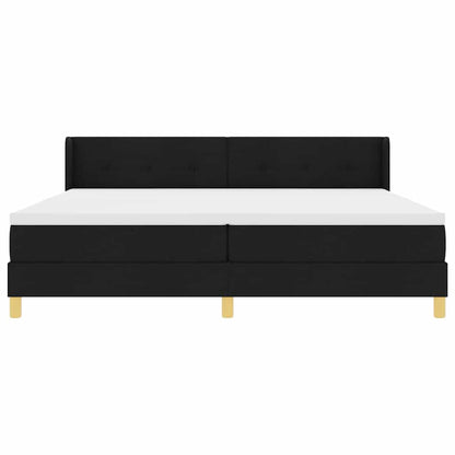 vidaXL Boxspringbett mit Matratze Schwarz 200 x 200 cm Polyester