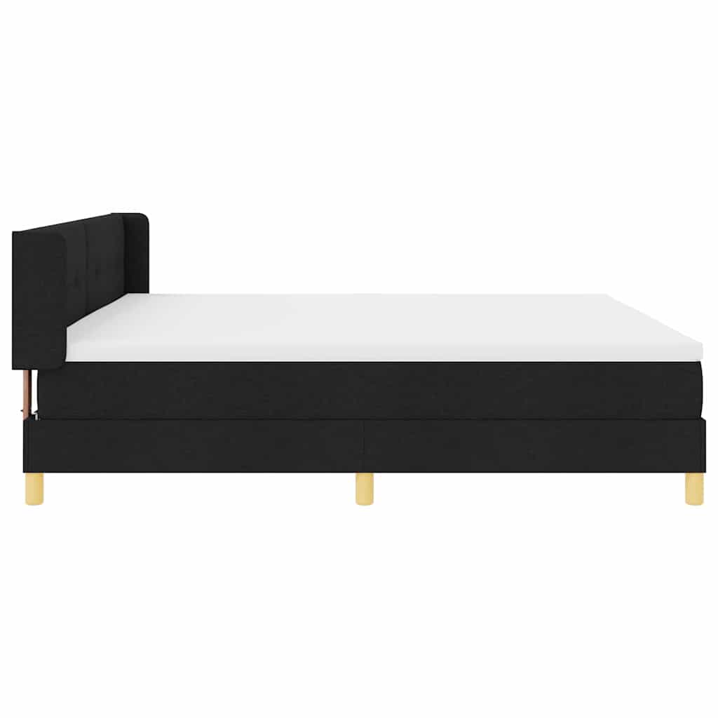 vidaXL Boxspringbett mit Matratze Schwarz 200 x 200 cm Polyester