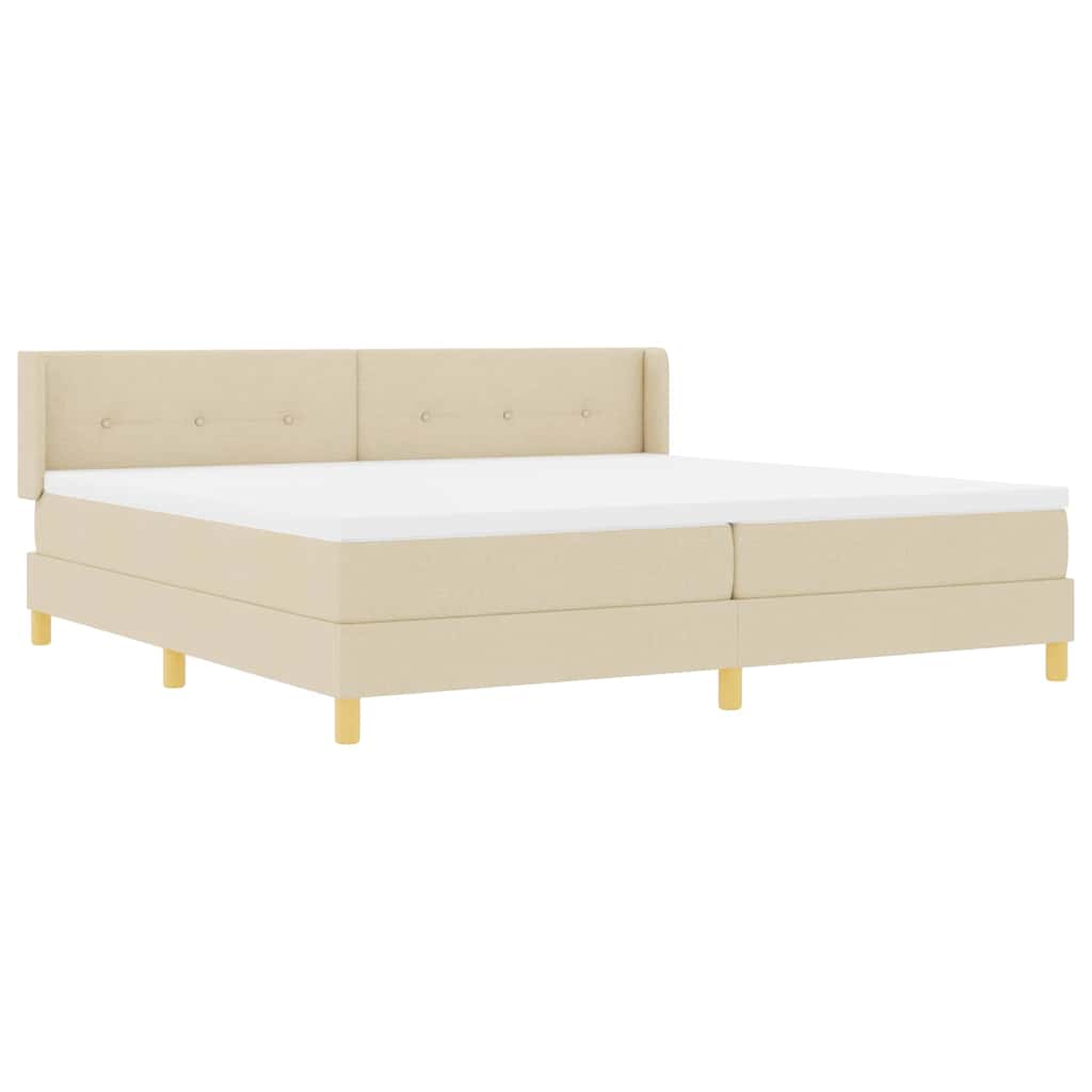 Boxspringbett mit Matratze Creme 200 x 200 cm Polyester