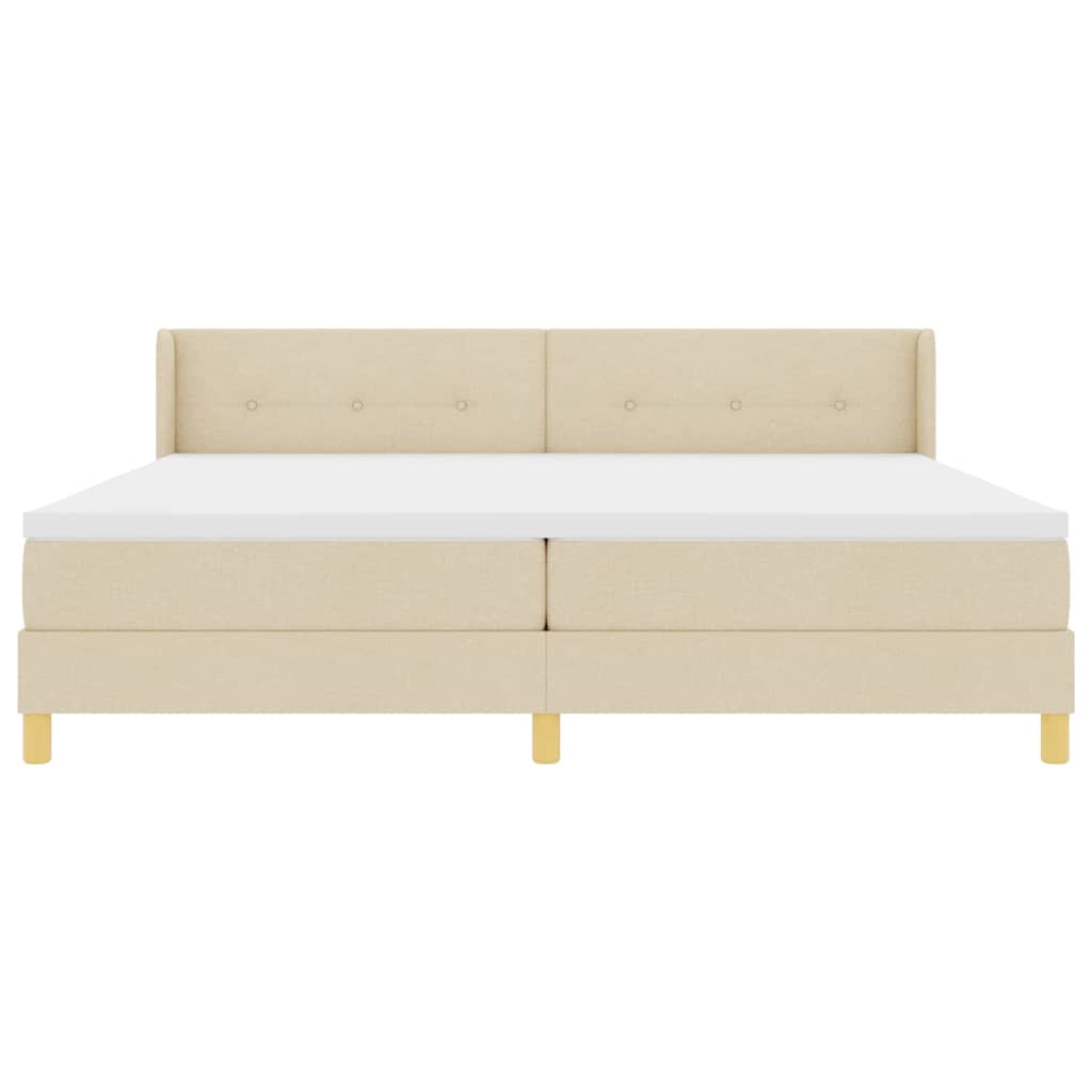 Boxspringbett mit Matratze Creme 200 x 200 cm Polyester