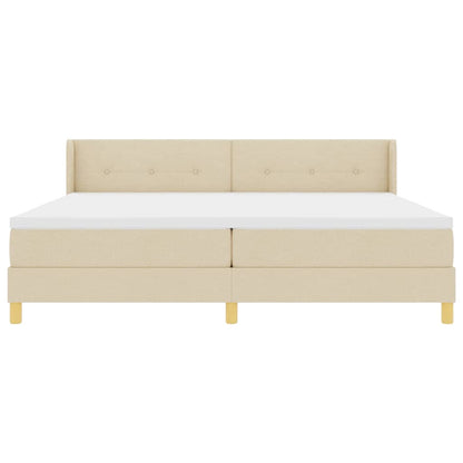Boxspringbett mit Matratze Creme 200 x 200 cm Polyester