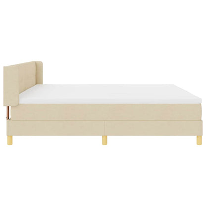 Boxspringbett mit Matratze Creme 200 x 200 cm Polyester