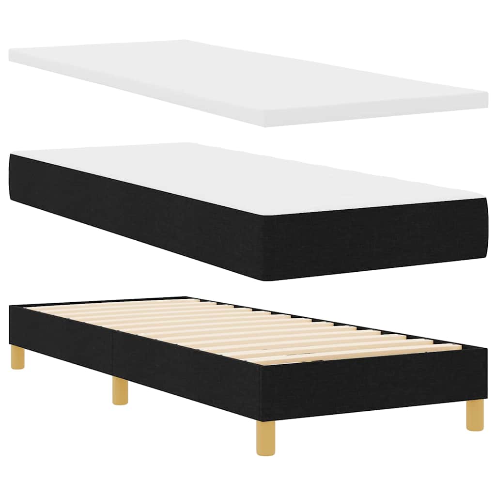 Boxspringbett mit Matratze Schwarz 200 x 80 cm Stoff