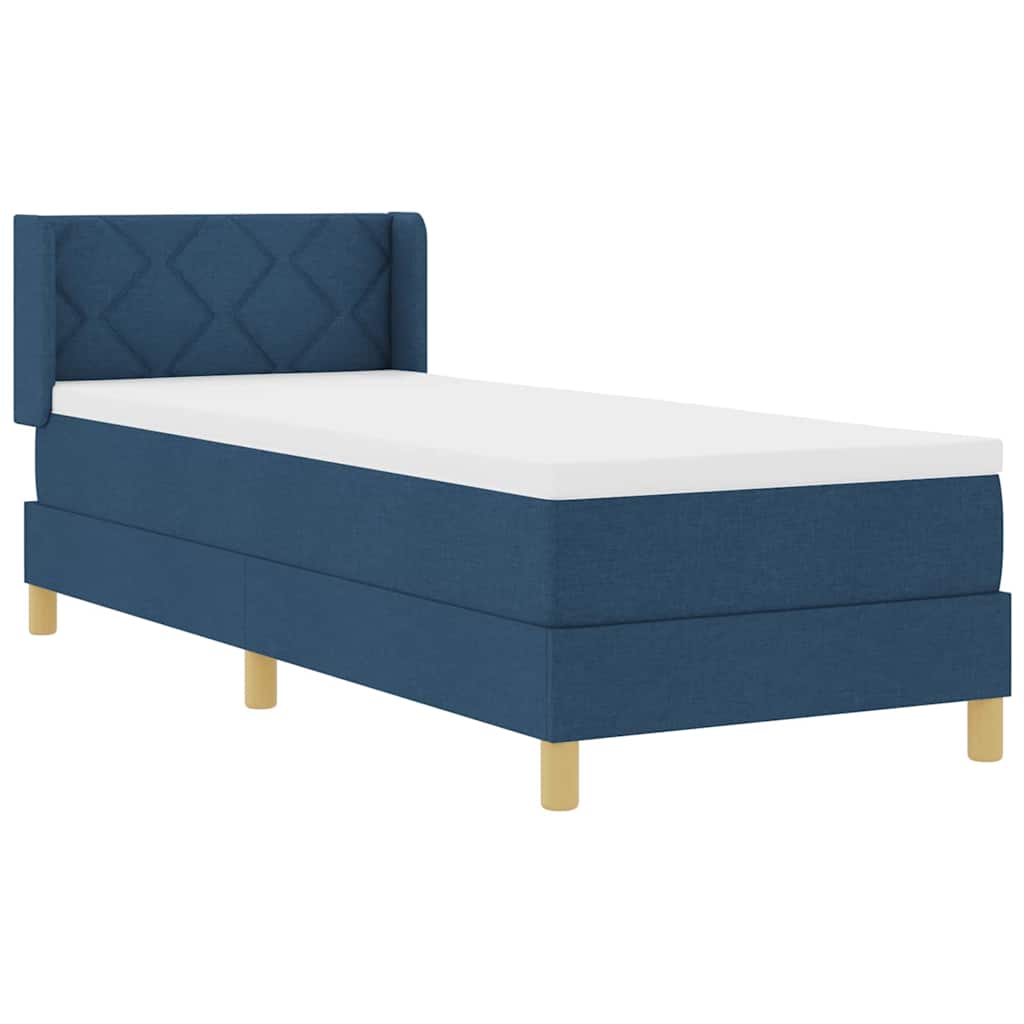 Boxspringbett mit Matratze mit Kopfteil Blau 80 x 200 cm Stoff