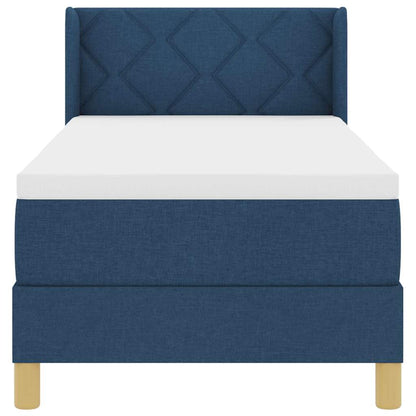 Boxspringbett mit Matratze mit Kopfteil Blau 80 x 200 cm Stoff