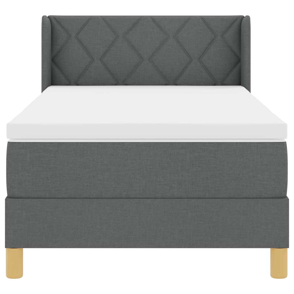 Boxspringbett mit Matratze Dunkelgrau 190 x 90 cm Polyester
