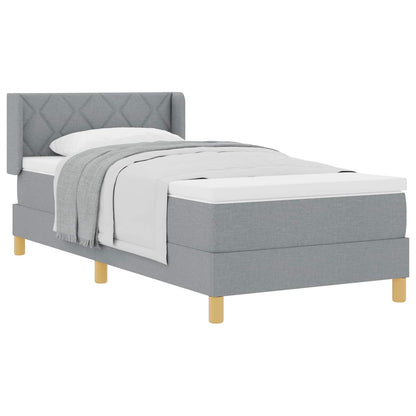 Boxspringbett mit Matratze Hellgrau 200 x 90 cm Polyester