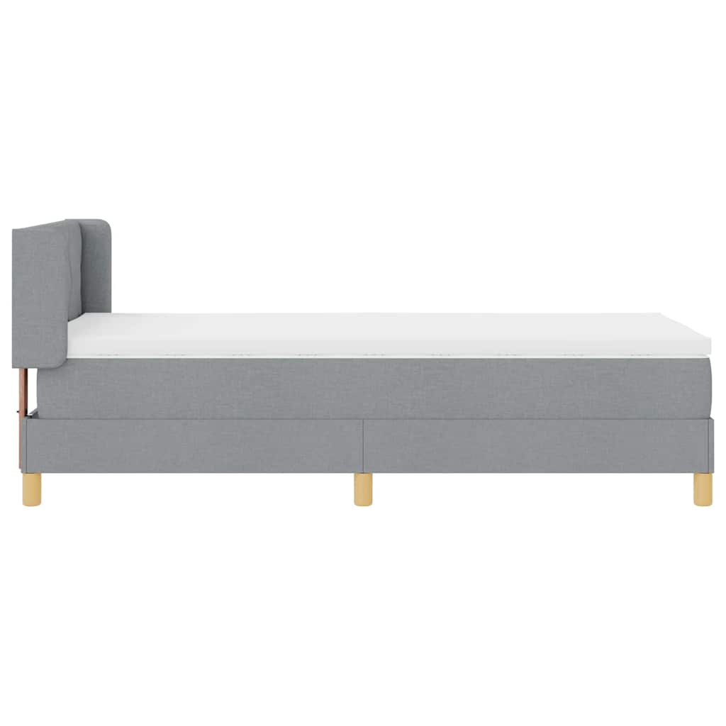 Boxspringbett mit Matratze Hellgrau 200 x 90 cm Polyester