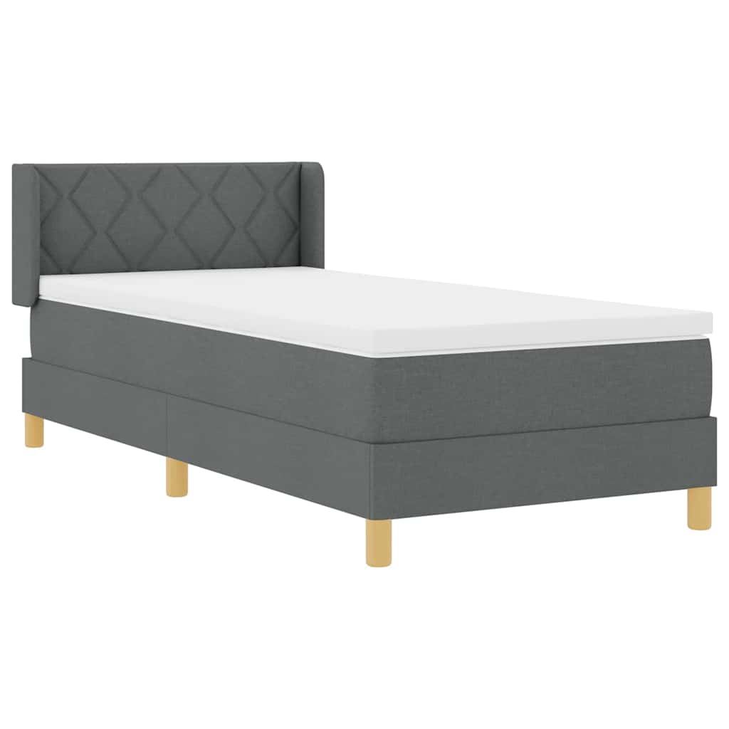 Boxspringbett mit Matratze Dunkelgrau 200 x 100 cm Polyester