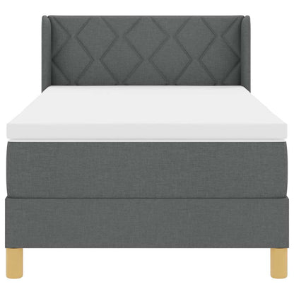 Boxspringbett mit Matratze Dunkelgrau 200 x 100 cm Polyester