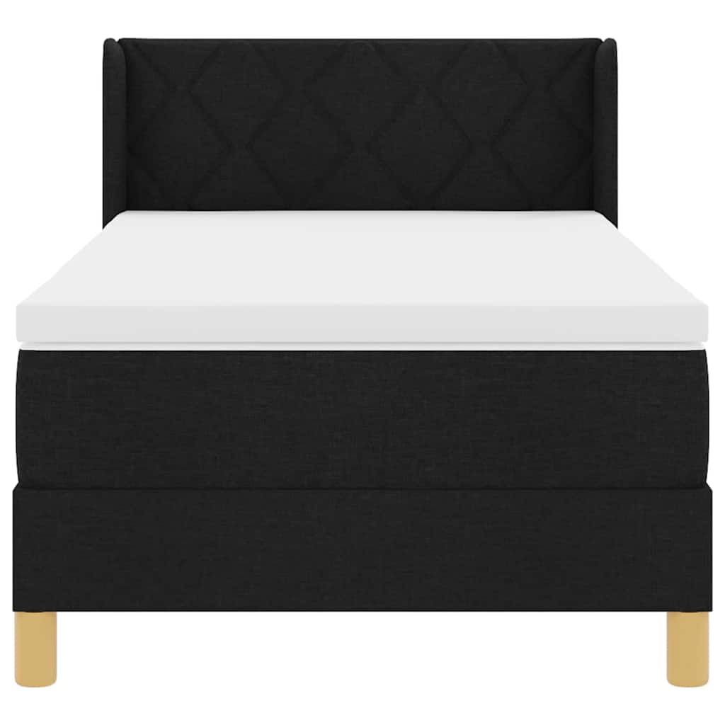 Boxspringbett mit Matratze Schwarz 200 x 100 cm Stoff
