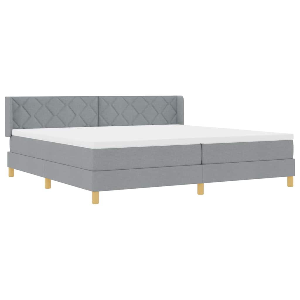 Boxspringbett mit Matratze Hellgrau 200 x 200 cm Stoff